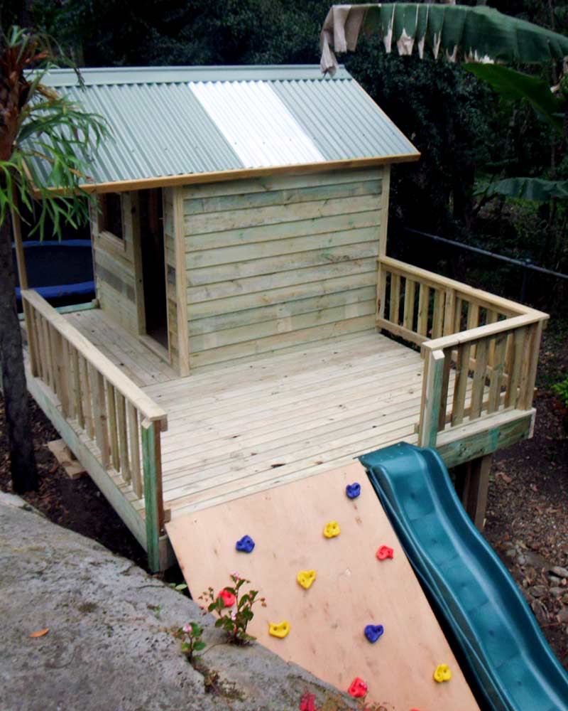 kids elevated wooden cubby house Redfern Sydney